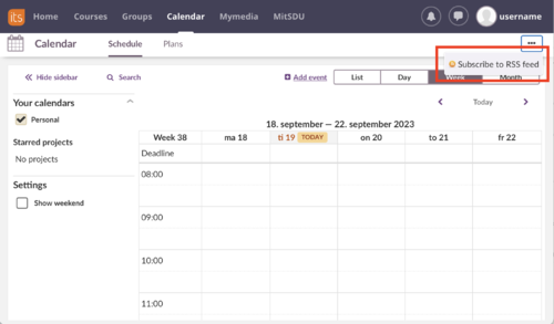 ItsLearning importer kalender screenshot